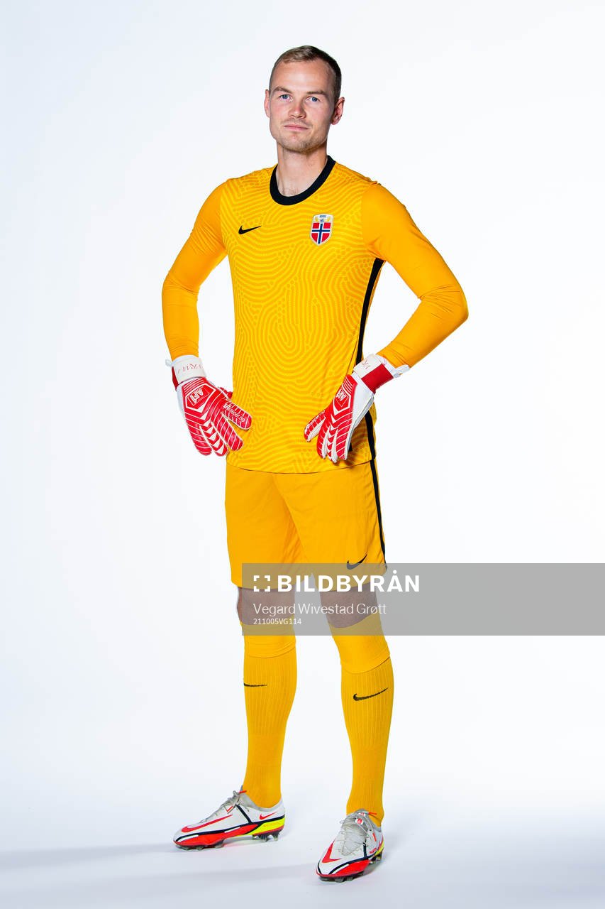 Goalkeeper Viljar Myhra of the Norwegian national football