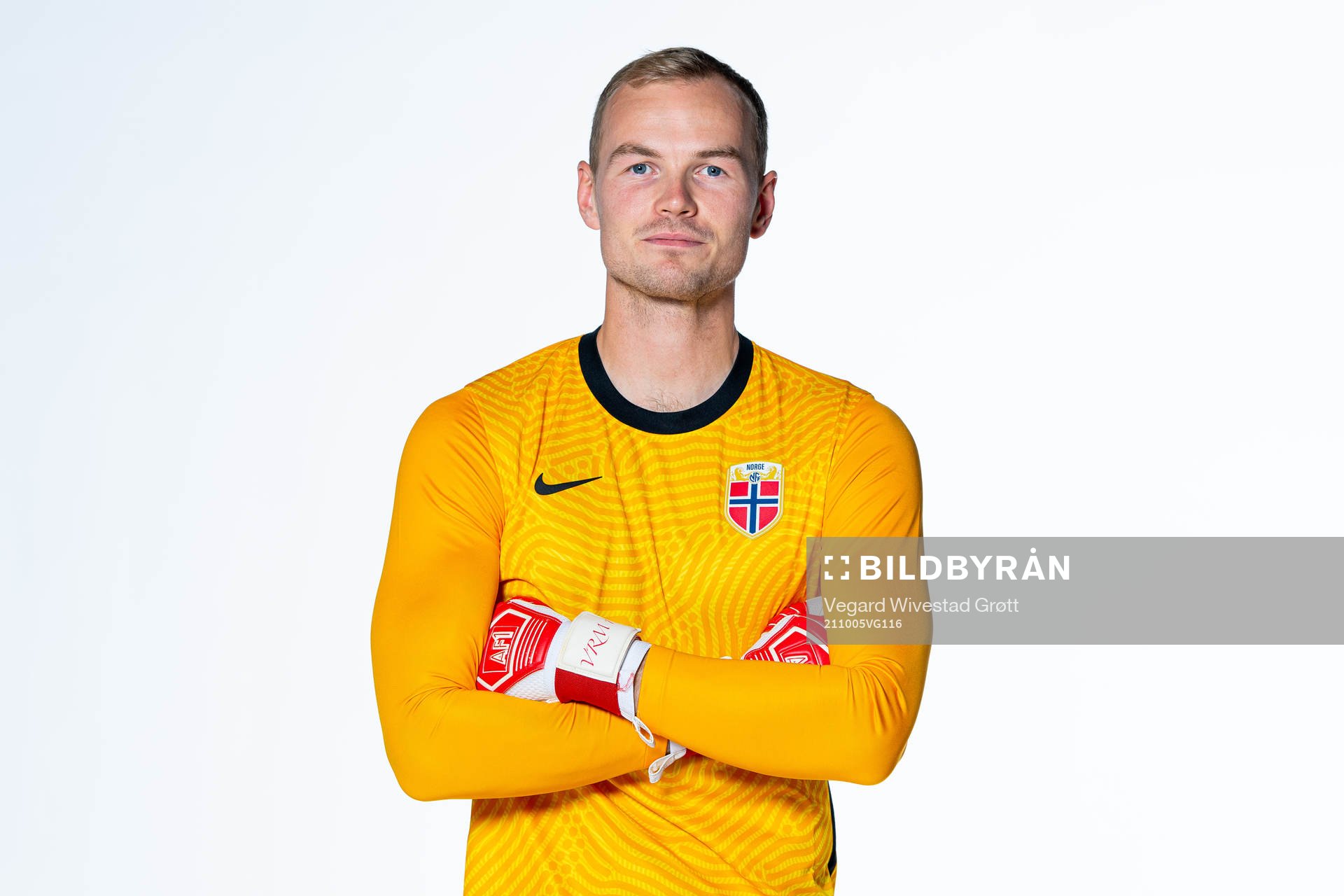 Goalkeeper Viljar Myhra of the Norwegian national football