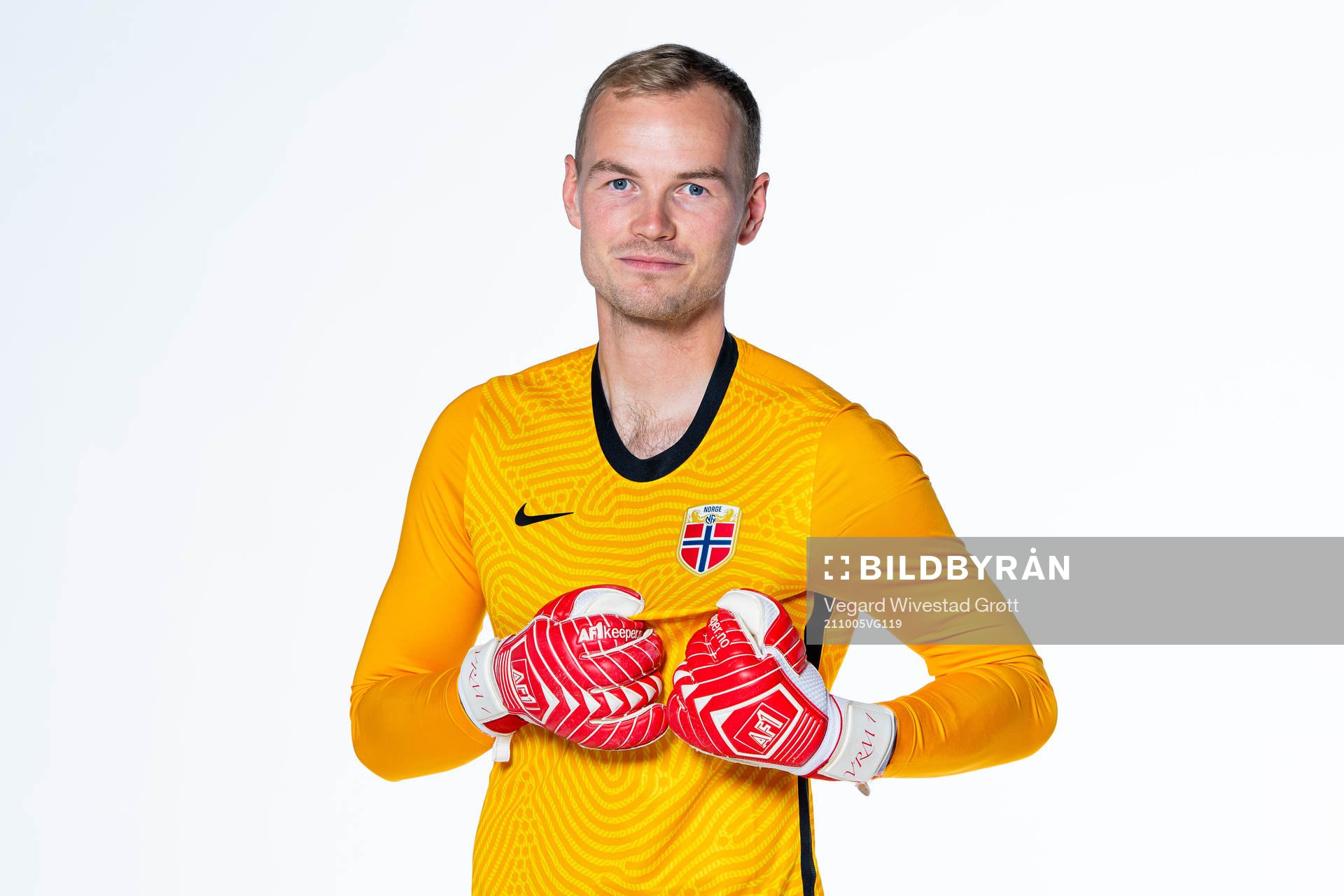 Goalkeeper Viljar Myhra of the Norwegian national football