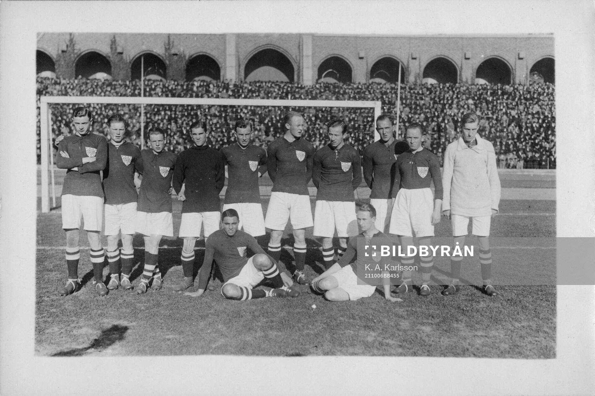 Danmarks lag mot Sverige. 6 oktober 1921