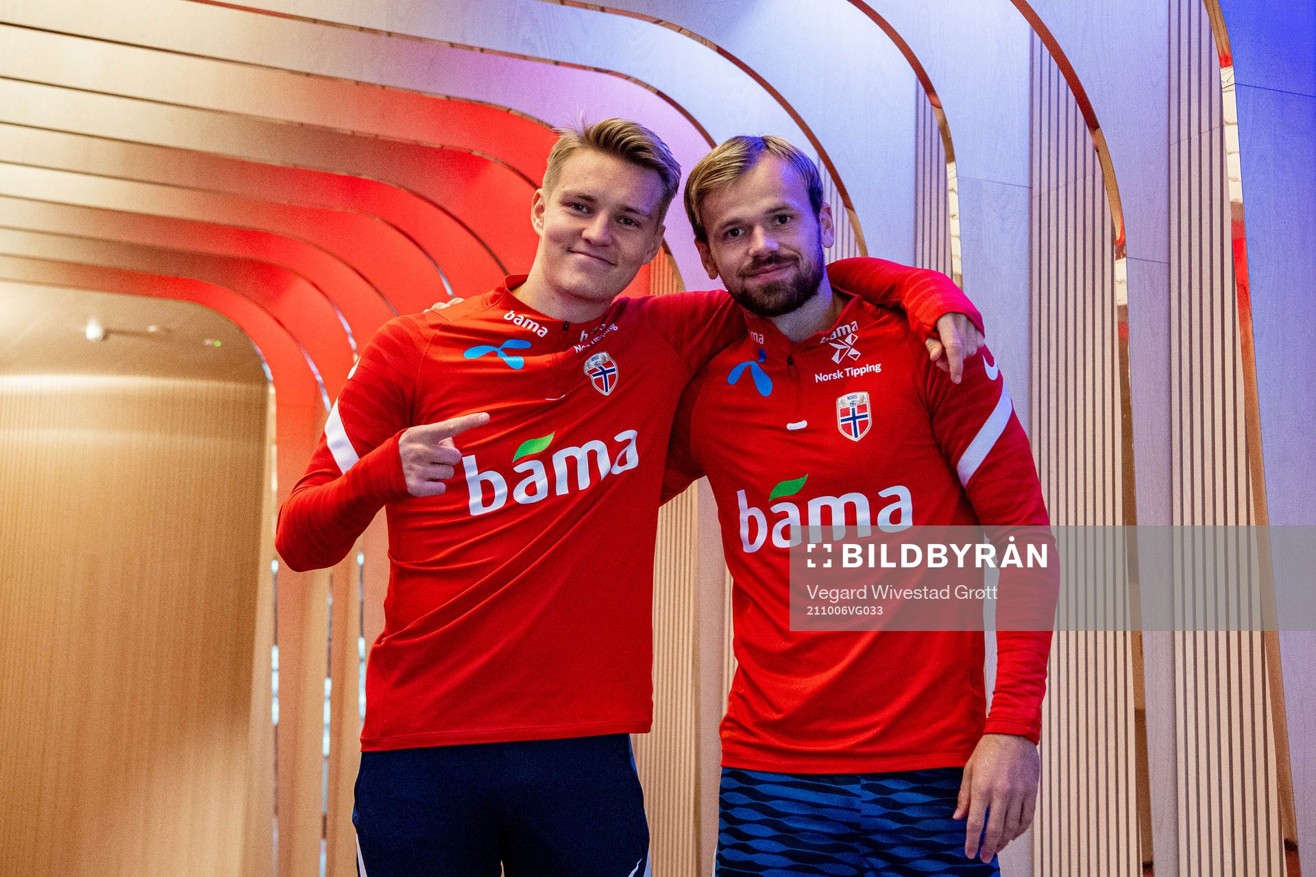 Martin Ødegaard and Iver Fossum of the Norwegian national