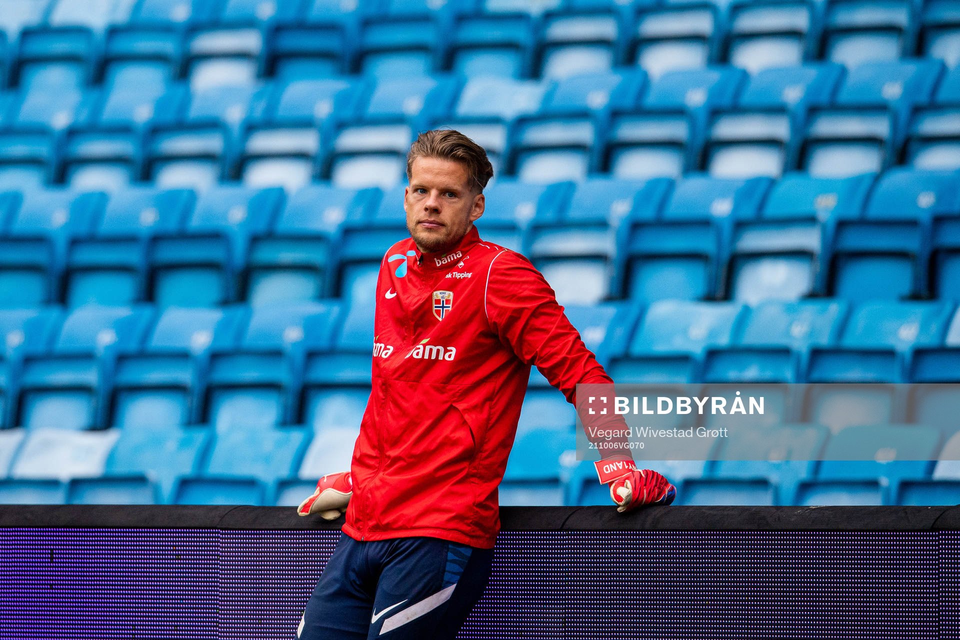 Goalkeeper Ørjan Håskjold Nyland of the Norwegian