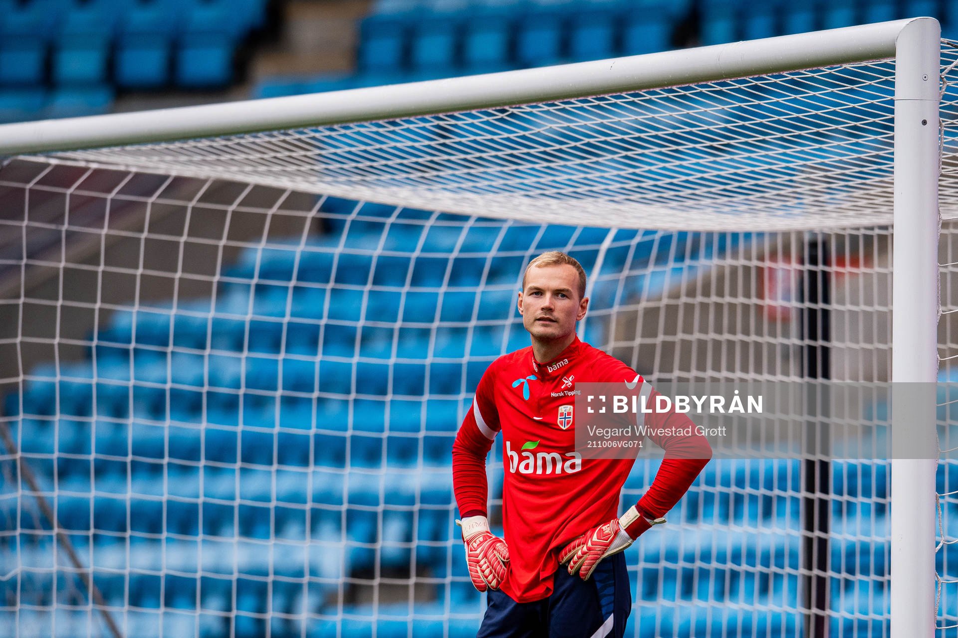 Goalkeeper Viljar Myhra of the Norwegian national football