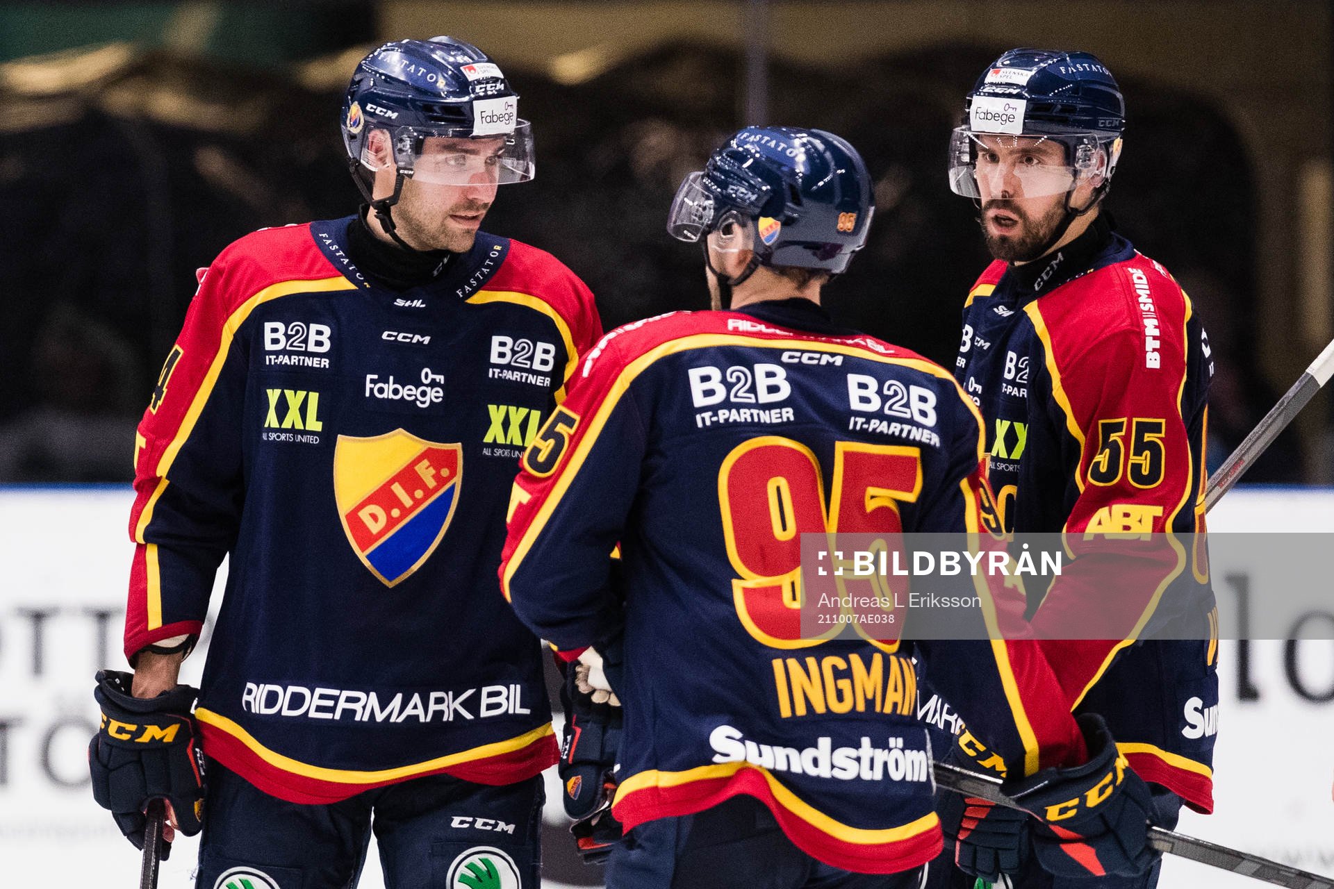 Djurgårdens Ludvig Rensfeldt, Josef Ingman och Linus Videll