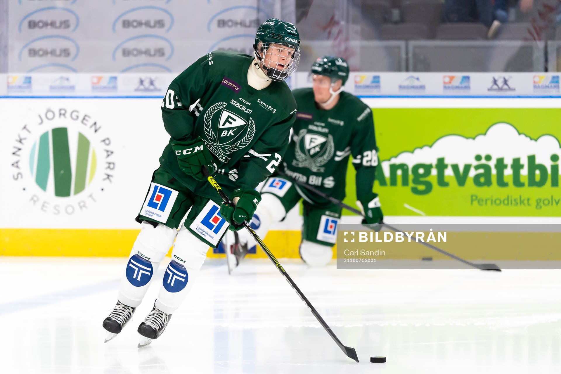 Färjestads Martin Johnsen innan ishockeymatchen i SHL