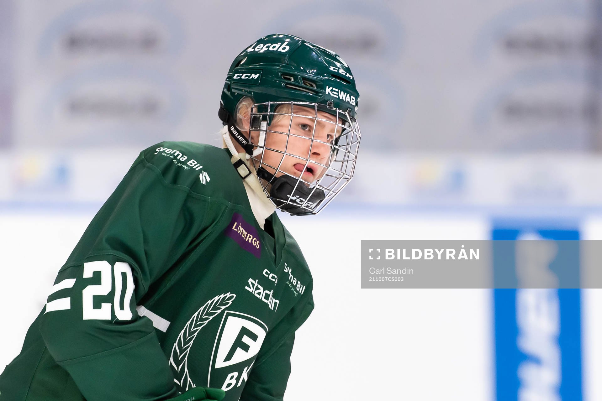 Färjestads Martin Johnsen innan ishockeymatchen i SHL