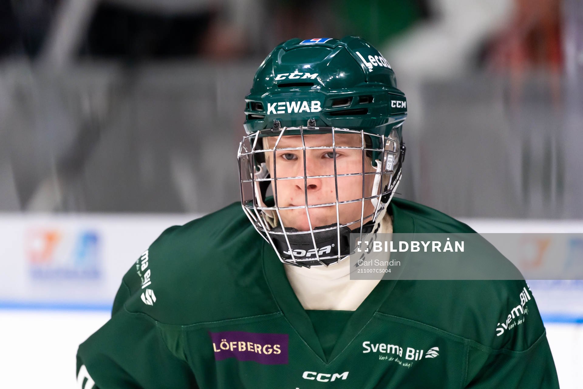 Färjestads Martin Johnsen innan ishockeymatchen i SHL
