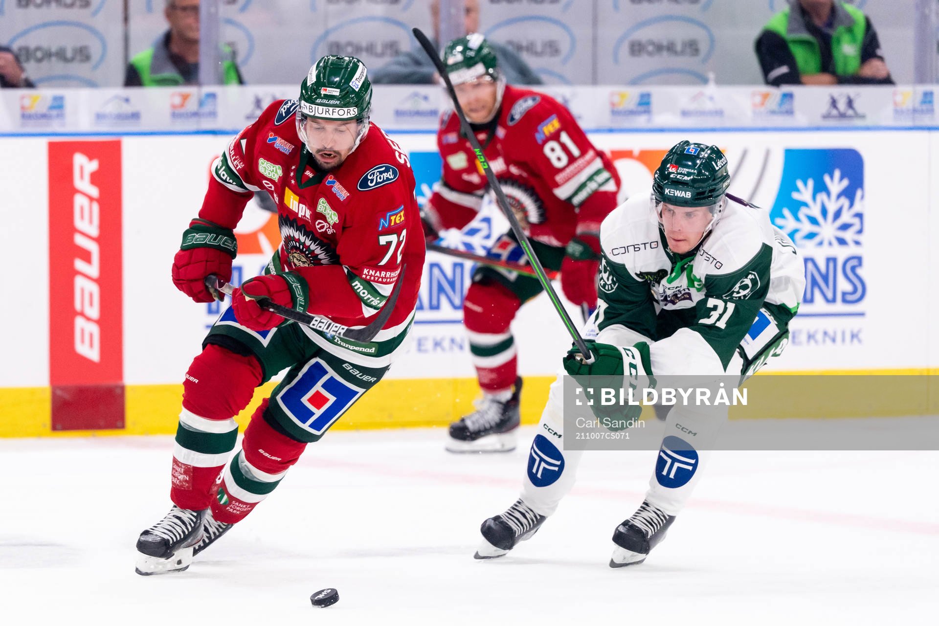 Frölundas Patrik Carlsson och Färjestads Carl Jakobsson