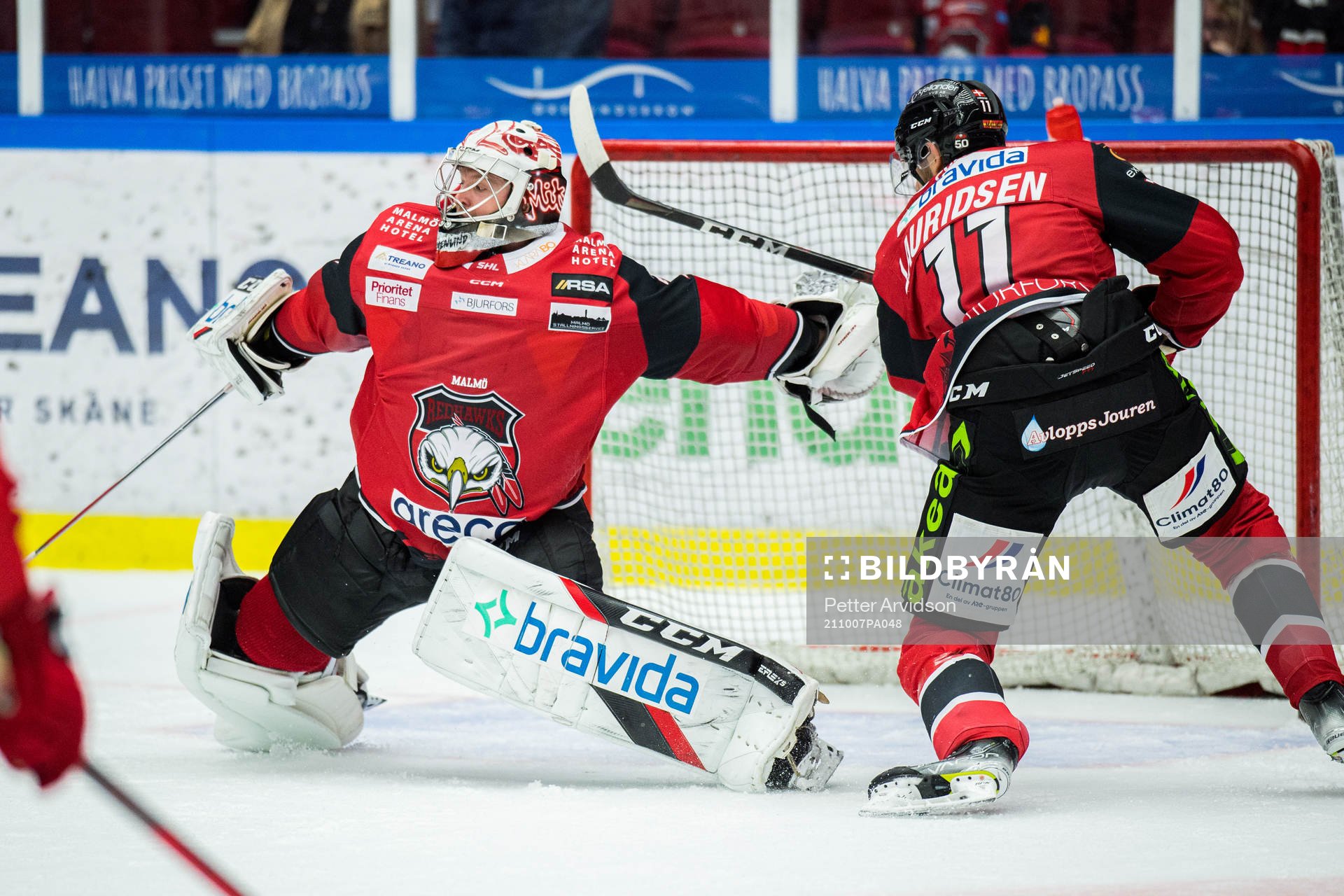 Malmö Redhawks målvakt Daniel Marmenlind och Markus