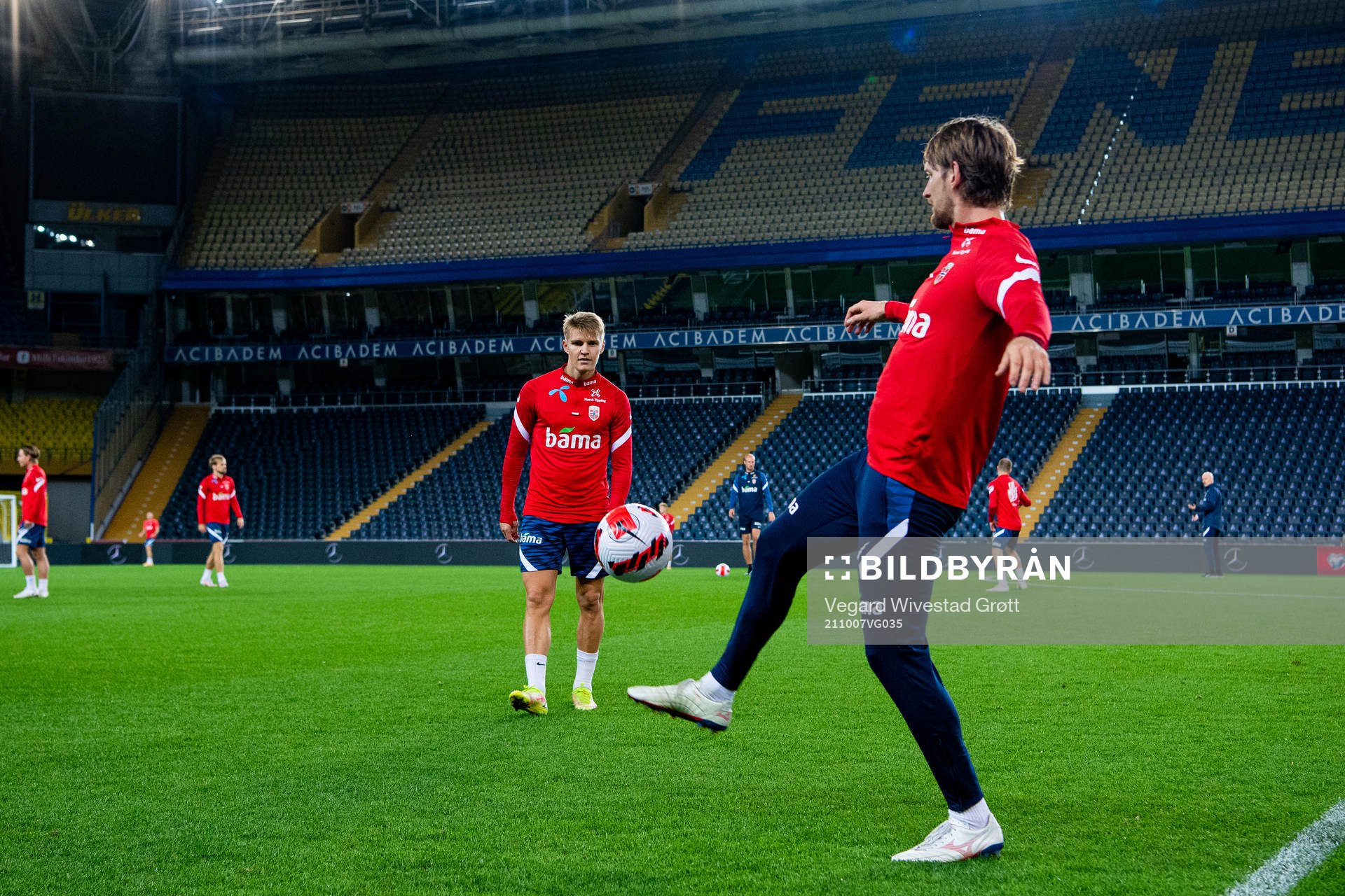 Martin Ødegaard and Stefan Strandberg of the Norwegian