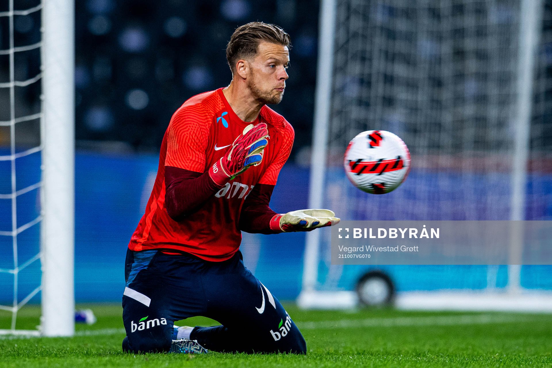Goalkeeper Ørjan Håskjold Nyland of the Norwegian
