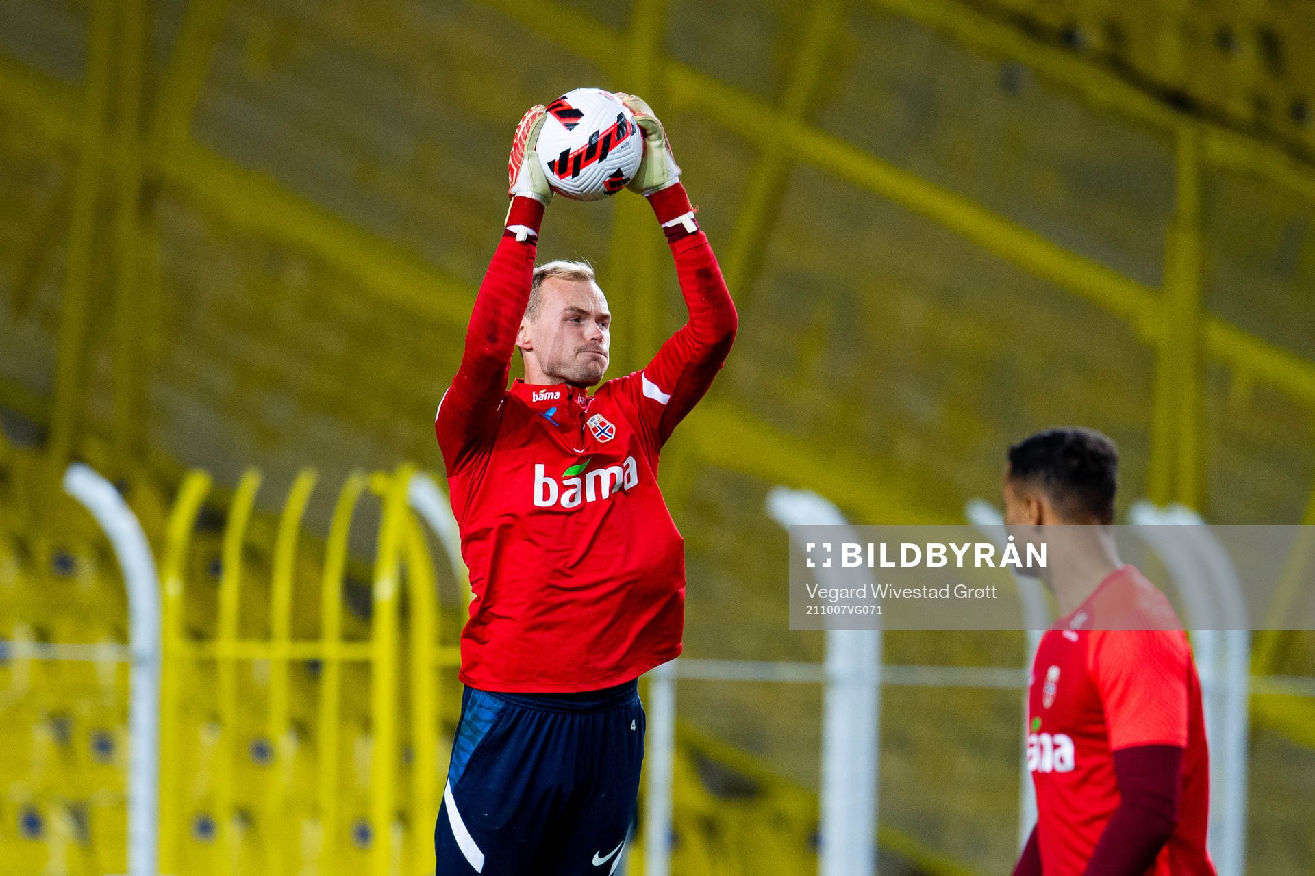 Goalkeeper Viljar Myhra of the Norwegian national football