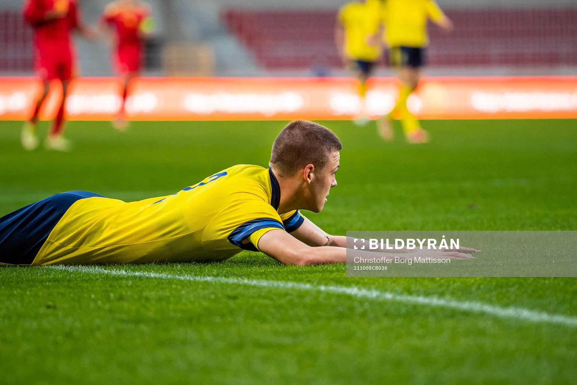 Emil Holm of Sweden looks dejected