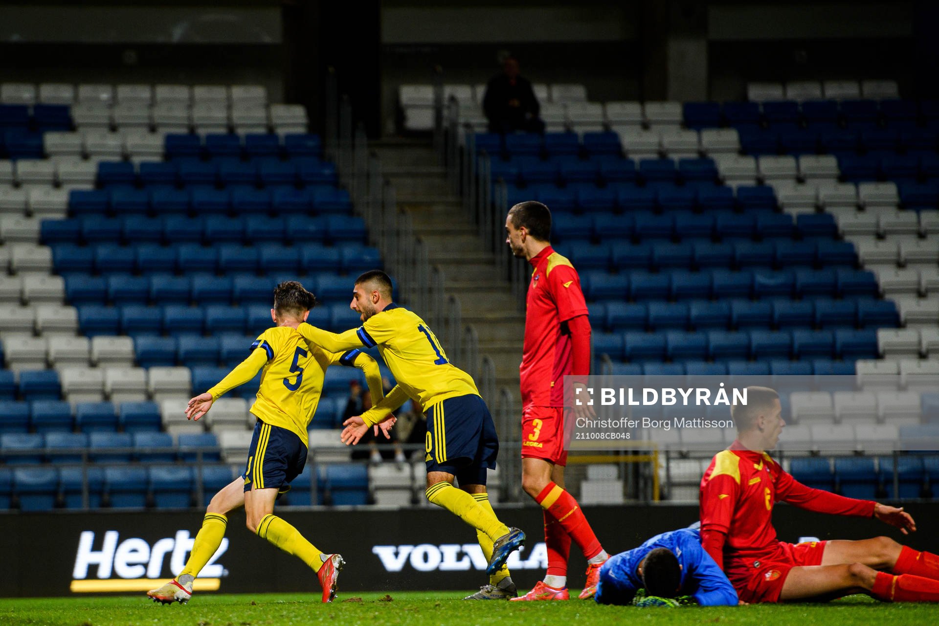 Armin Gigovic and Rami Hajal of Sweden celebrate the 2-0