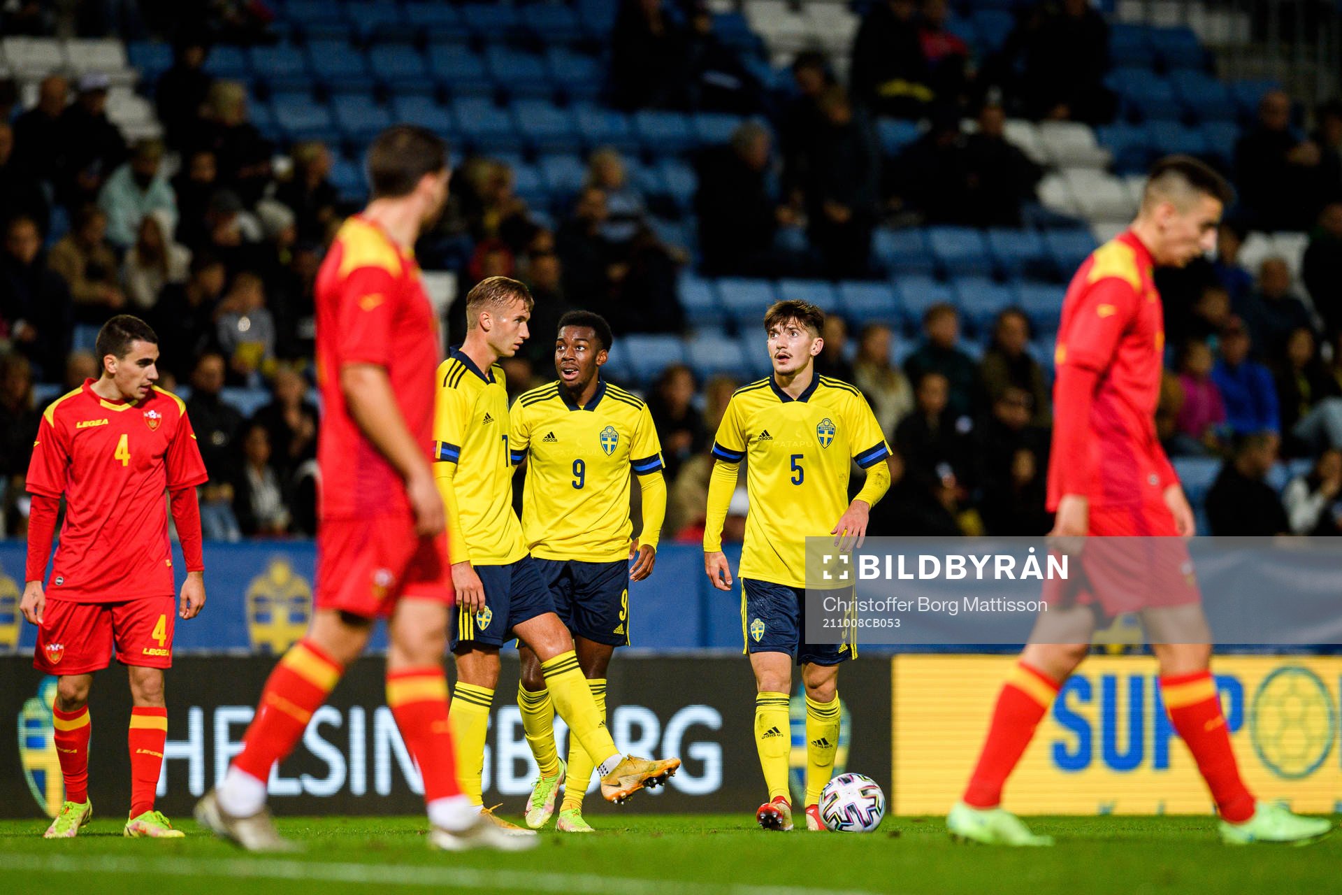 Benjamin Nygren , Anthony Elanga and Armin Gigovic of Sweden