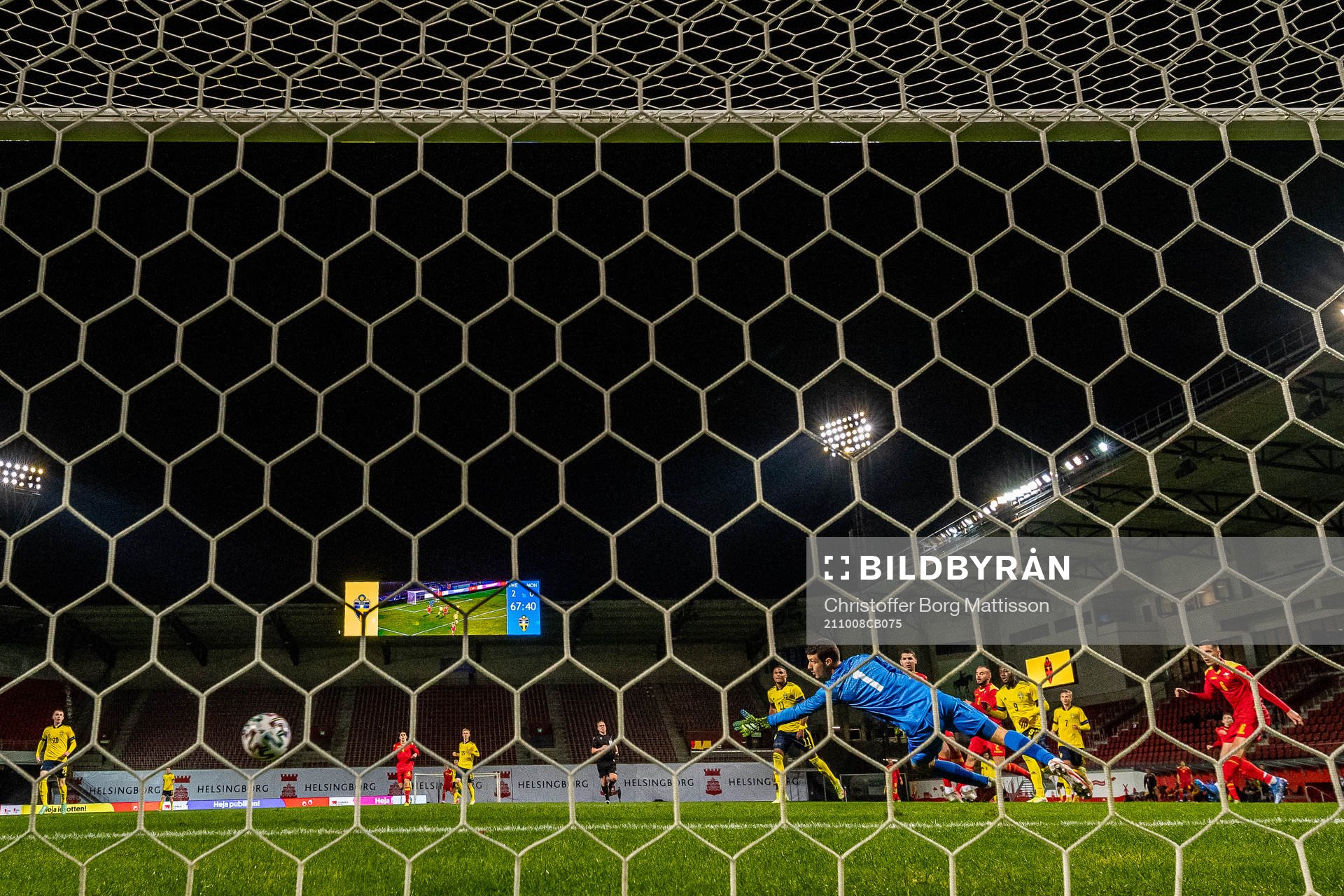 Anthony Elanga of Sweden scores the 3-0 goal