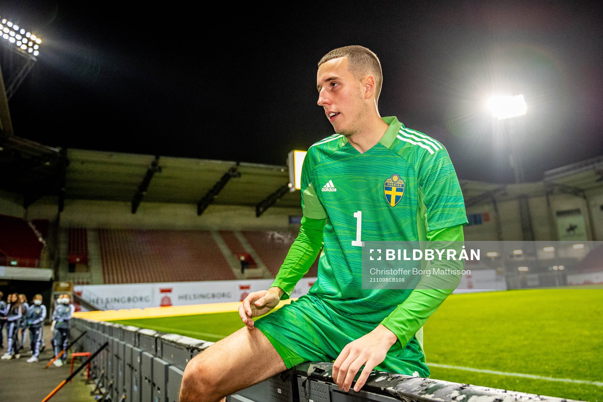 Goalkeeper Samuel Brolin of Sweden after the UEFA European Under-21 Qualifying football match between Sweden and Montenegro on October 8, 2021 in Helsingborg.