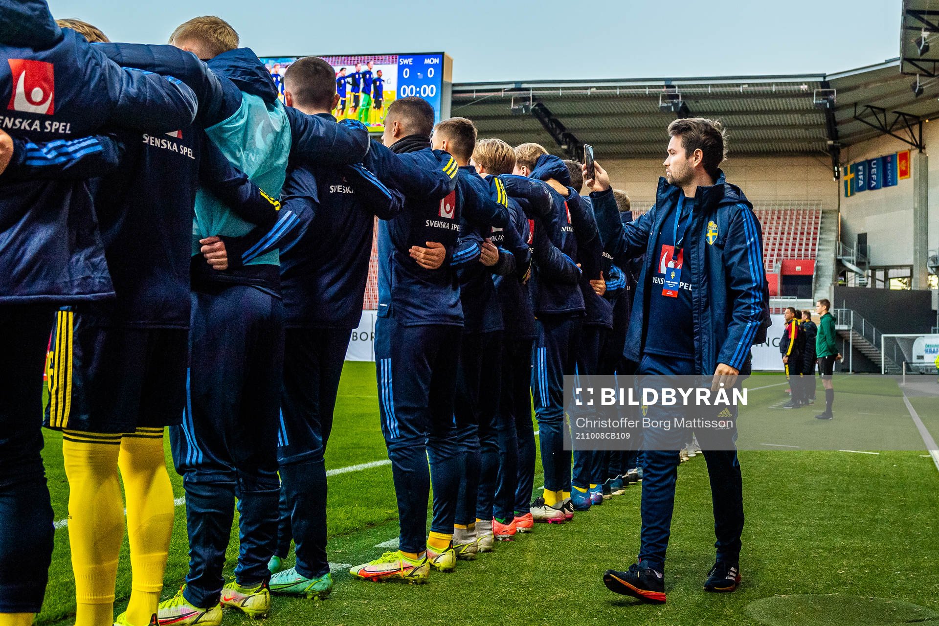 Press officer Johan Velagic of Sweden prior to the UEFA