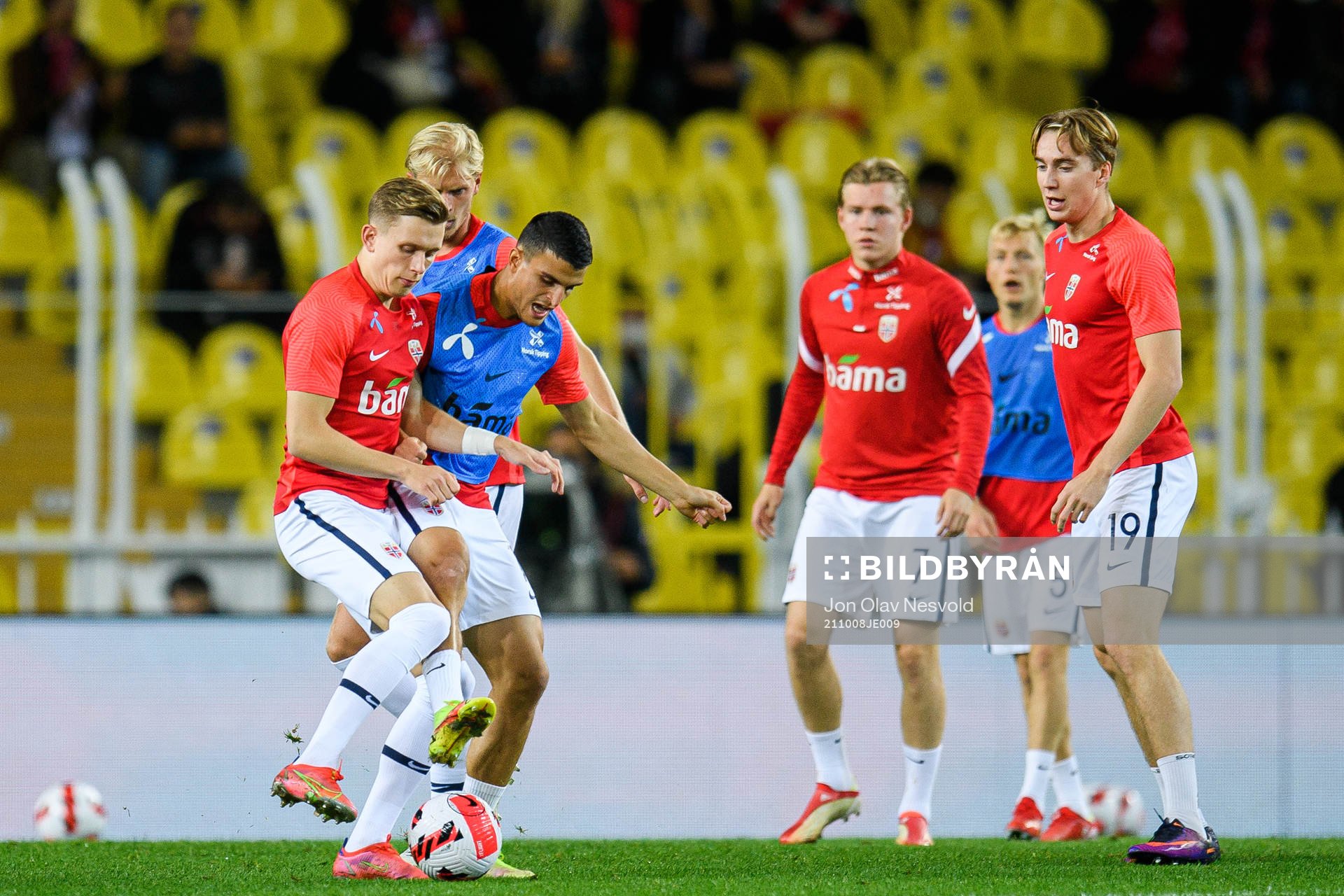 Marcus Holmgren Pedersen and Mohamed Elyounoussi of Norway