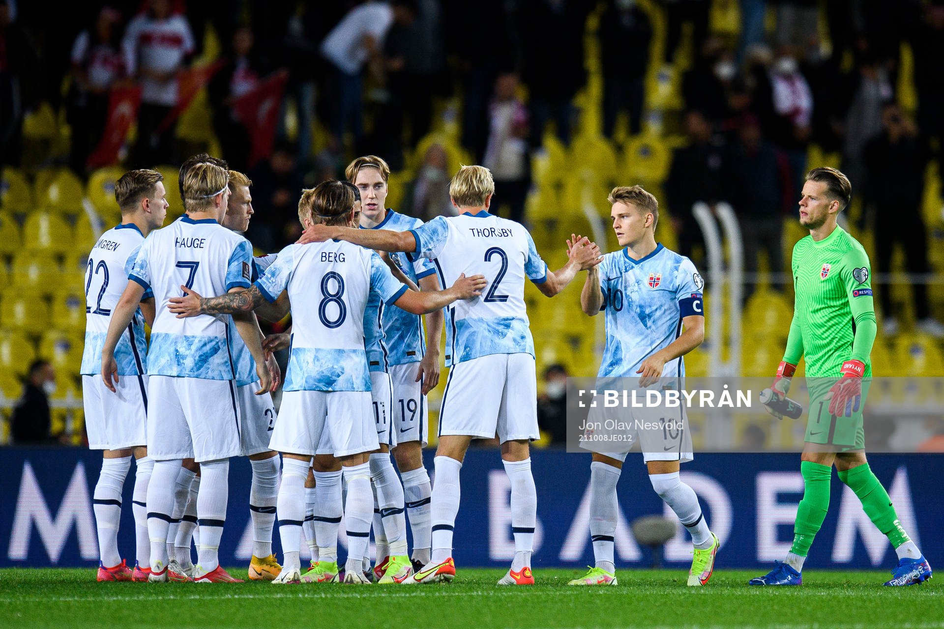 Martin Ødegaard and Goalkeeper Ørjan Håskjold Nyland of