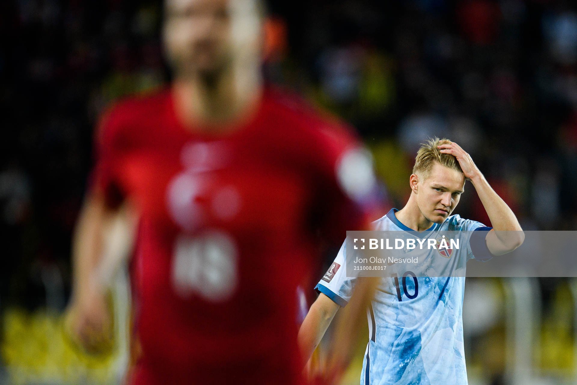 Martin Ødegaard of Norway looks dejected