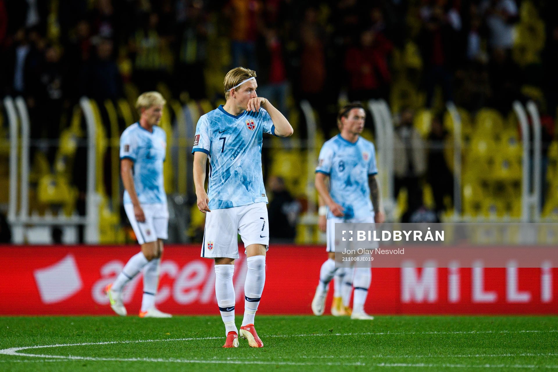 Jens Petter Hauge of Norway looks dejected