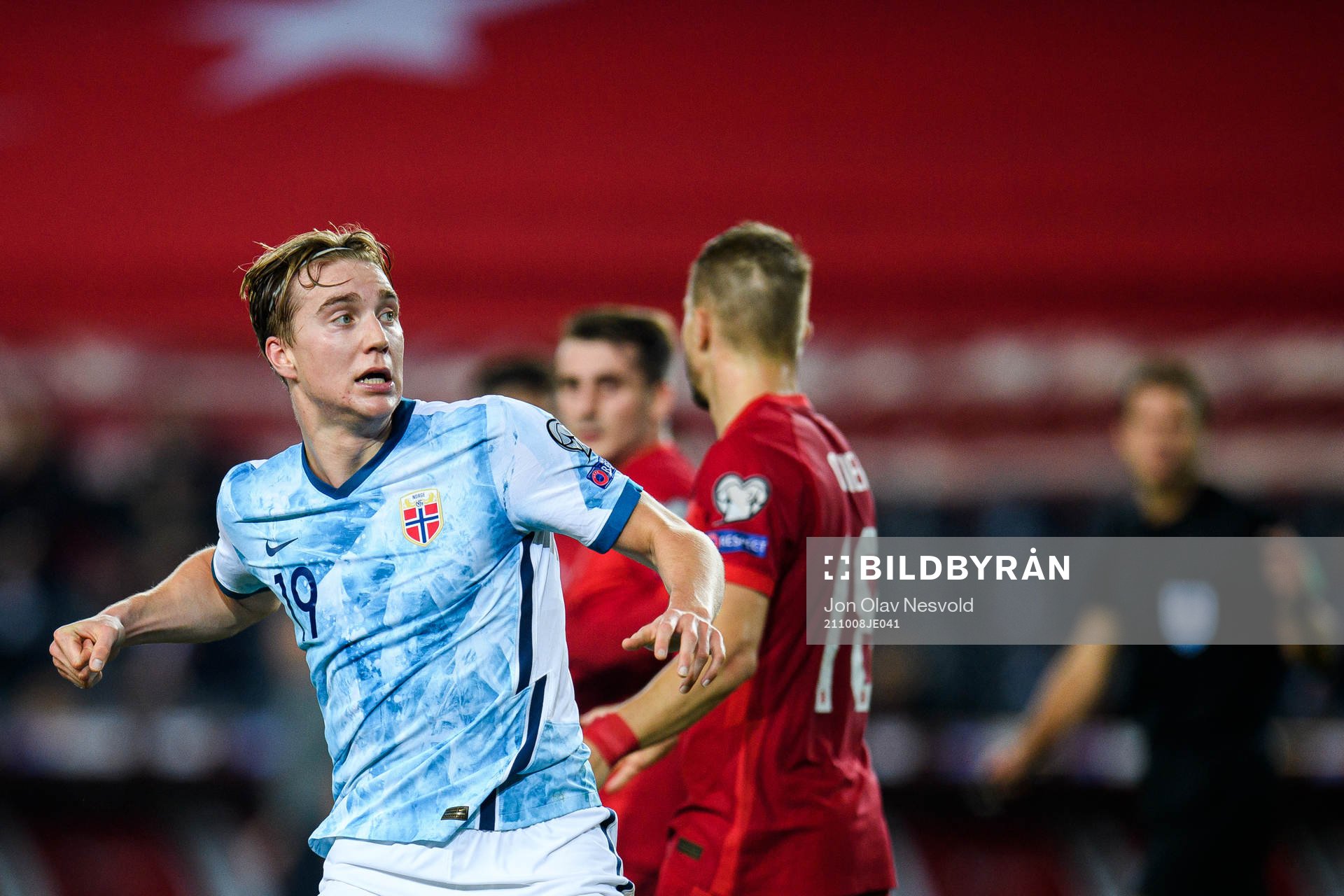Kristian Thorstvedt of Norway celebrates the 1-1 goal