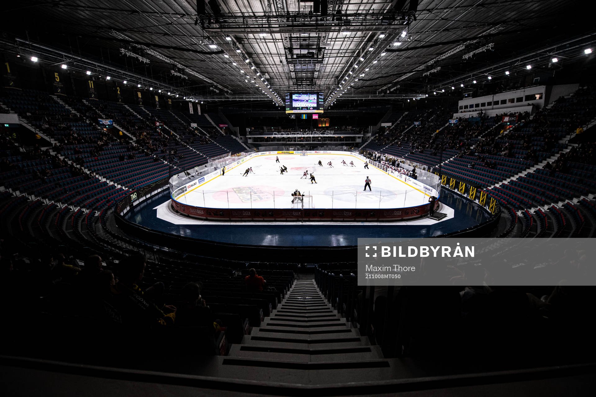 Vy över ishockeymatchen i Hockeyallsvenskan mellan AIK och