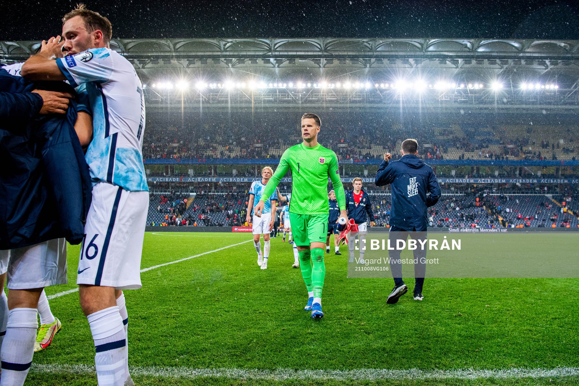Goalkeeper Ørjan Håskjold Nyland of Norway after the FIFA World Cup Qualifier football match between Turkey and Norway on October 8, 2021 in Istanbul.
