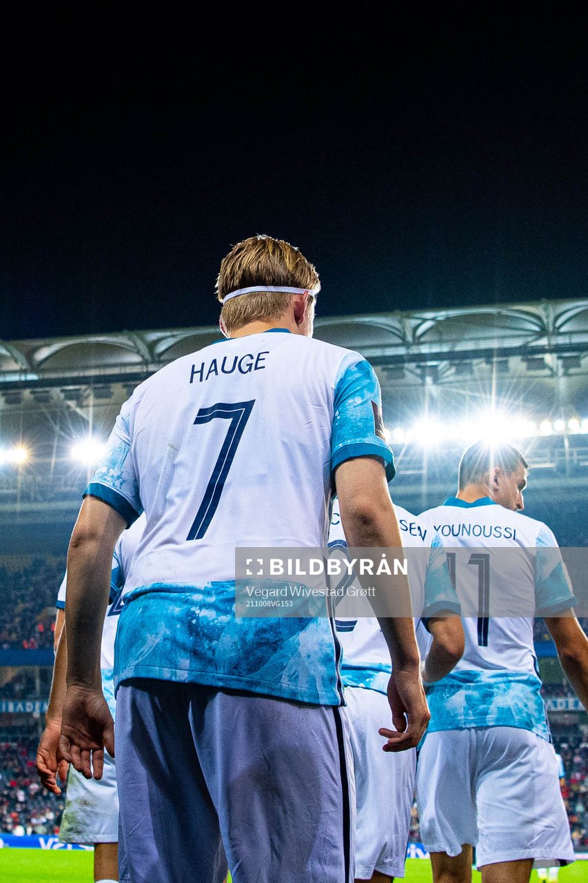 Jens Petter Hauge of Norway at half-time
