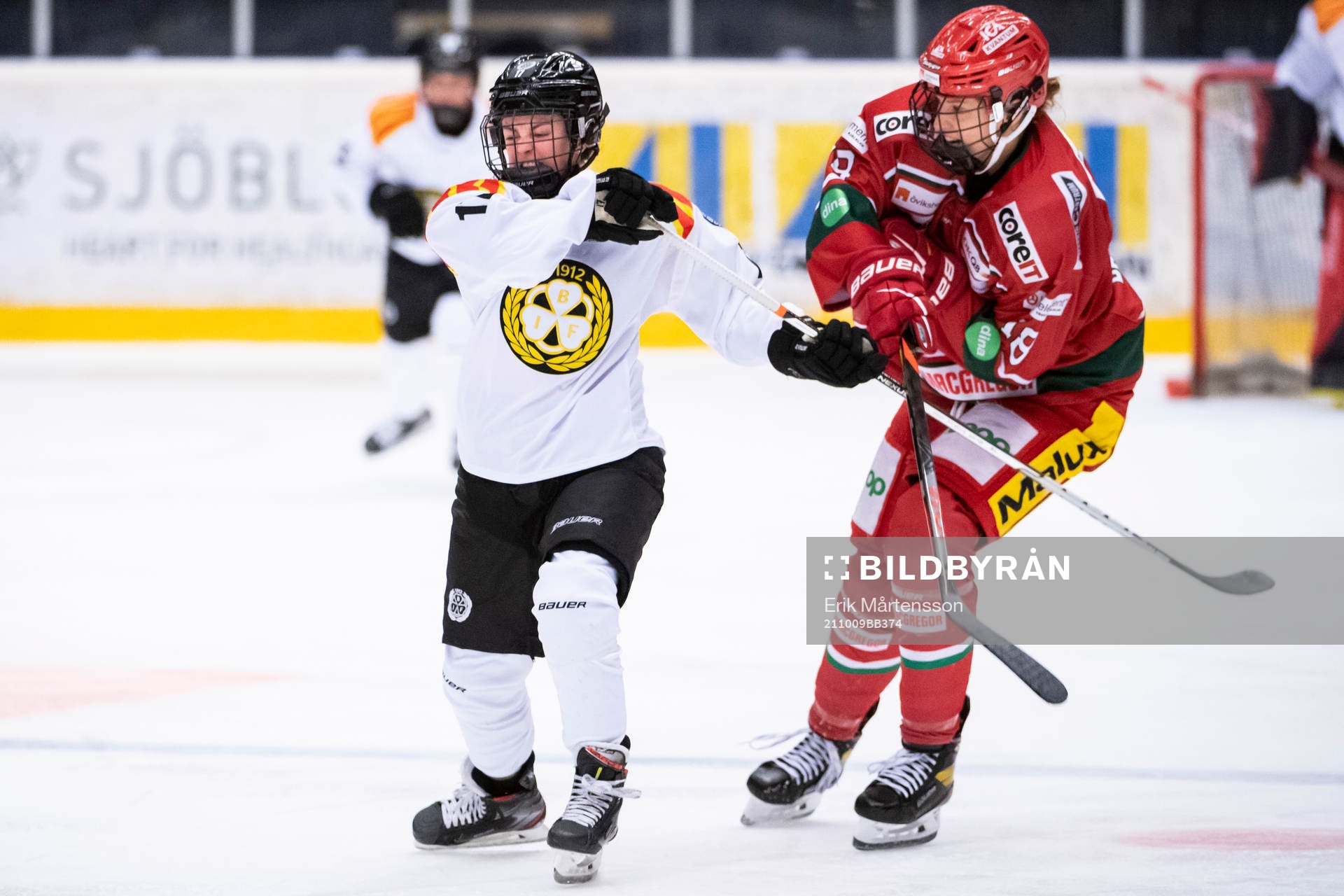 Brynäs Jaycee Gebhard och Modos Lore Baudrit