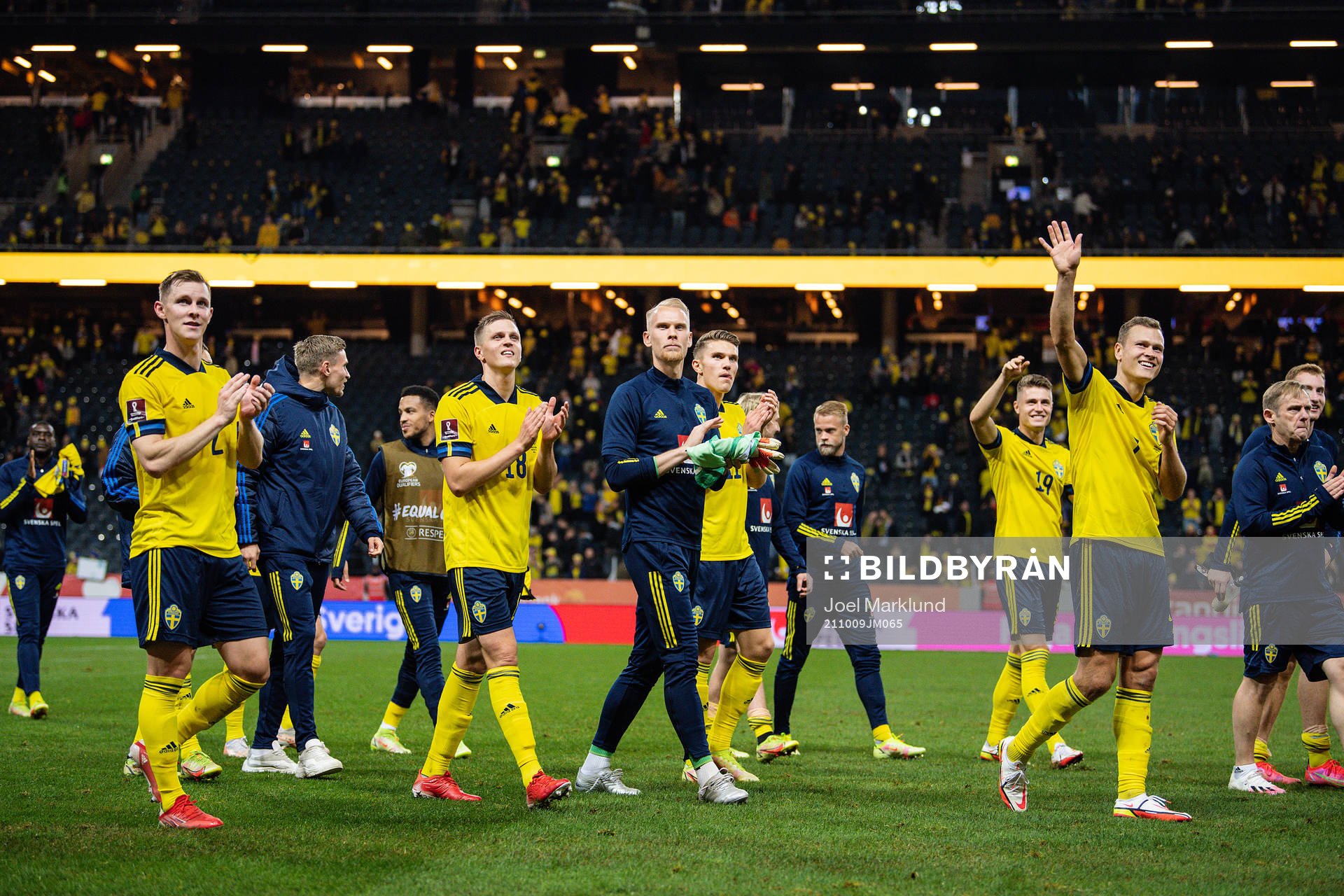 Players of Sweden celebrate