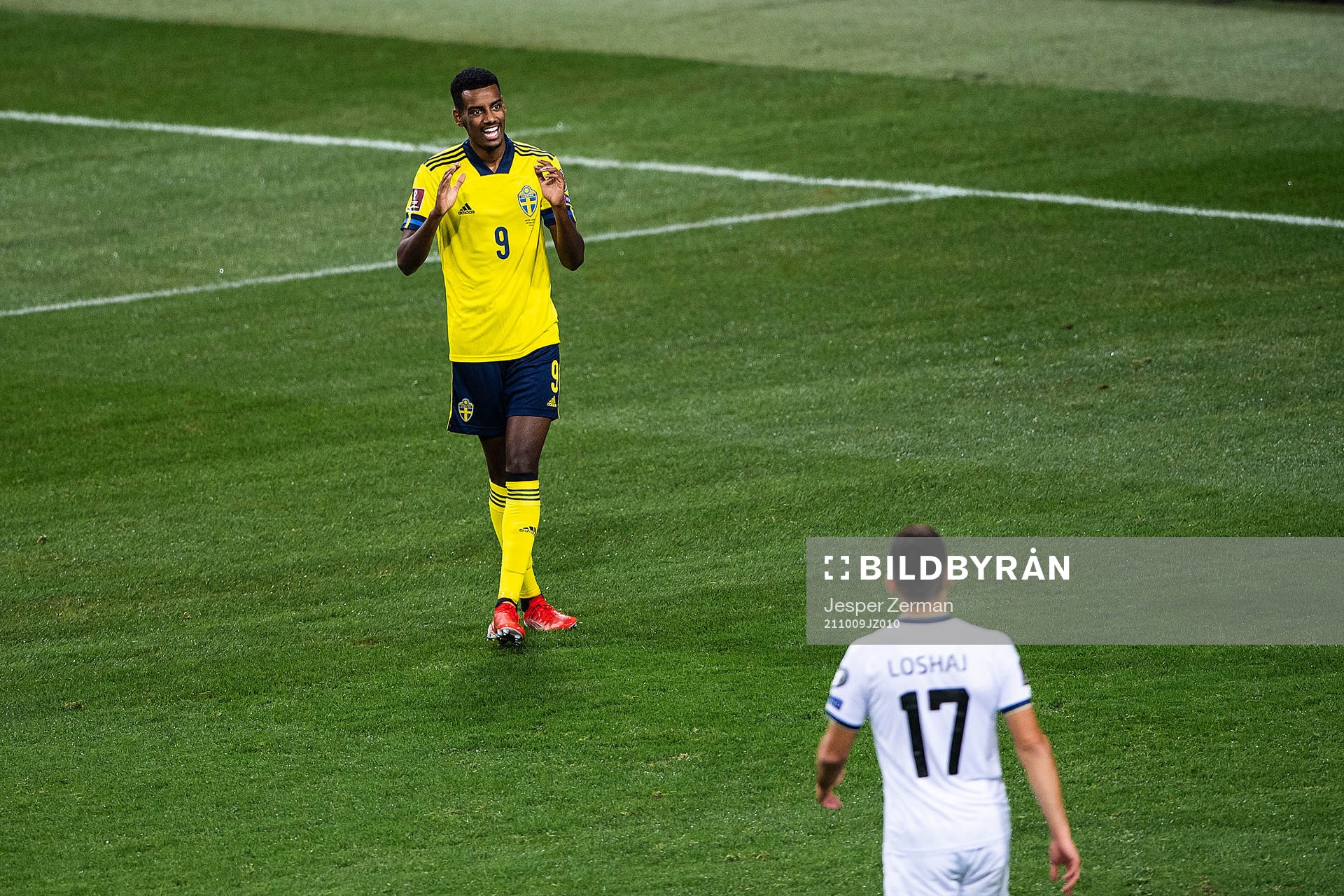 Alexander Isak of Sweden looks dejected