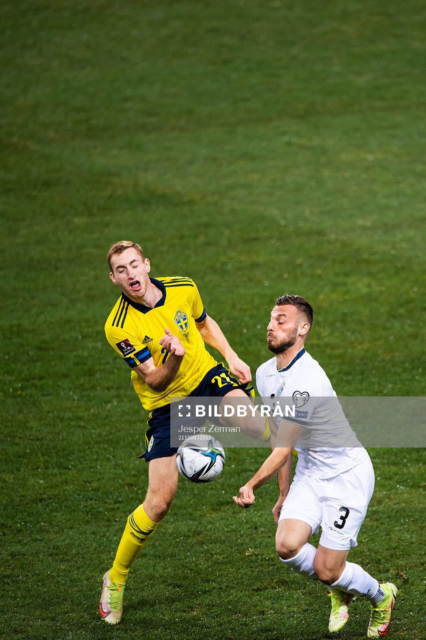 Dejan Kulusevski of Sweden and Fidan Aliti of Kosovo