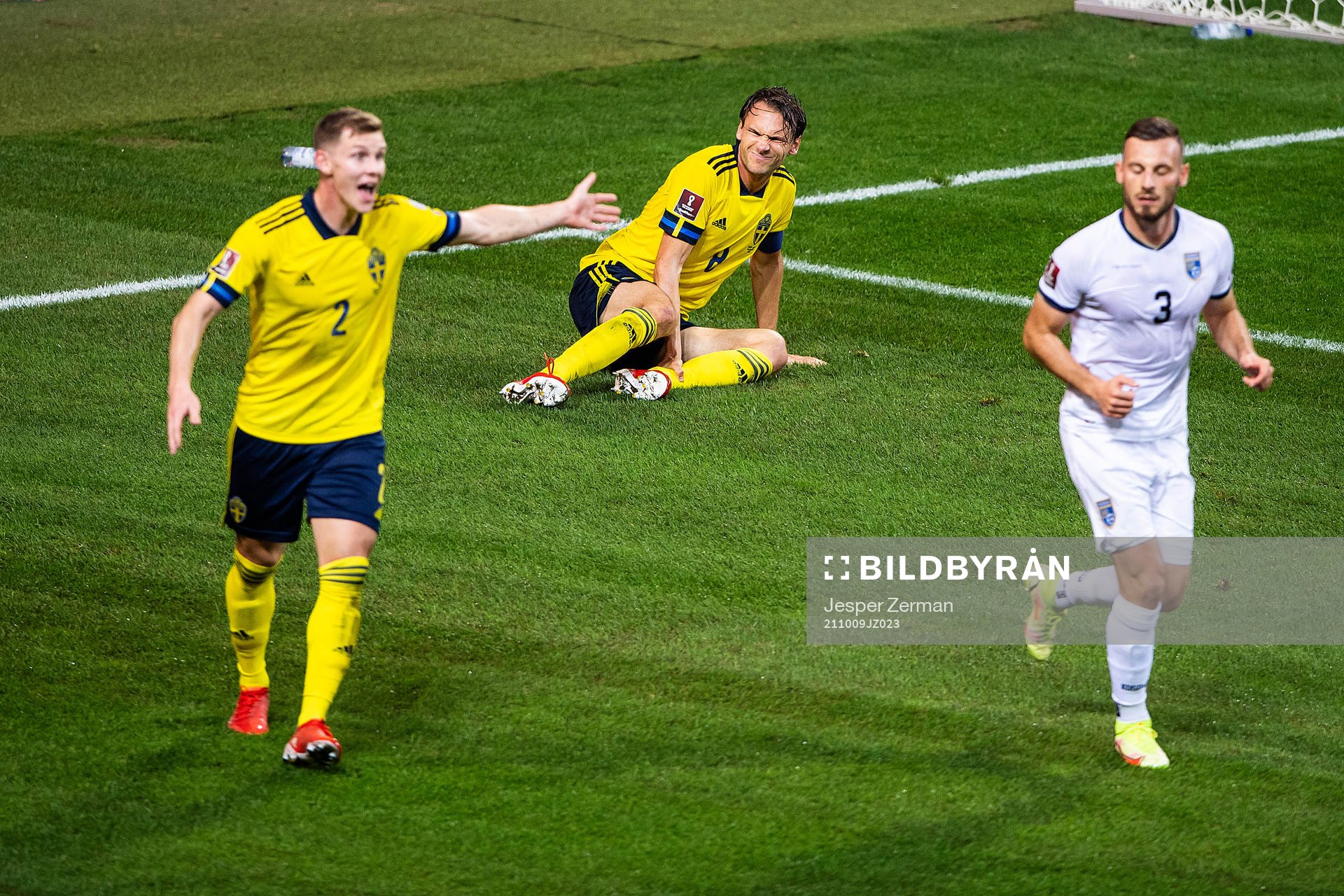 Albin Ekdal of Sweden in pain