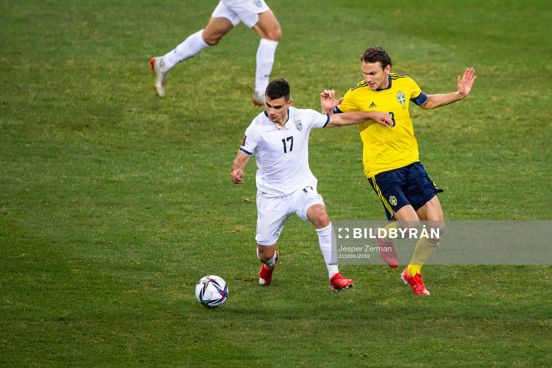 Florian Loshaj of Kosovo and Albin Ekdal of Sweden