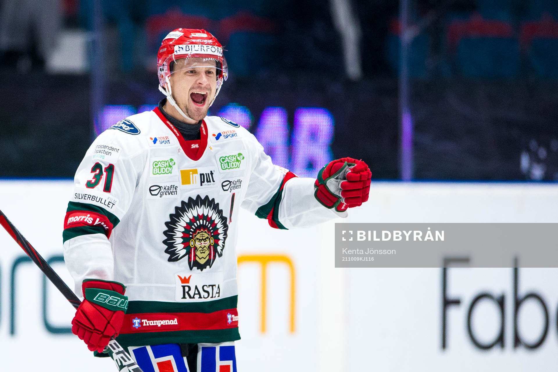 Frölundas Nicklas Lasu jublar