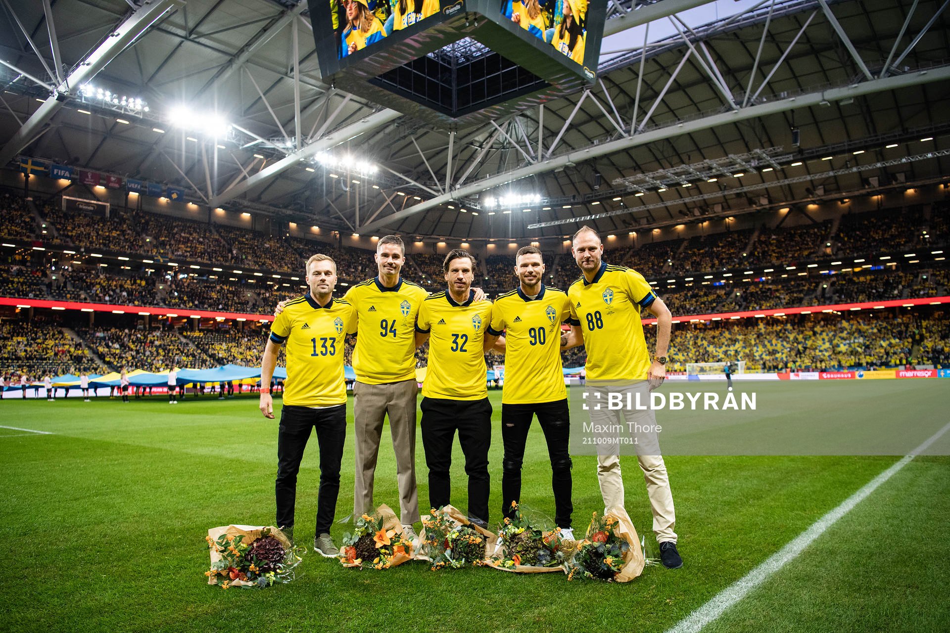 Former players Sebastian Larsson, Mikael Lustig, Gustav