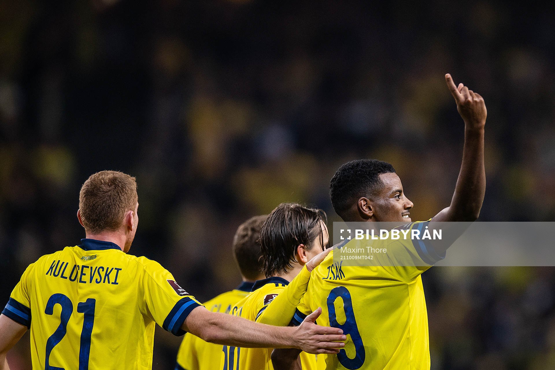 Alexander Isak of Sweden celebrates