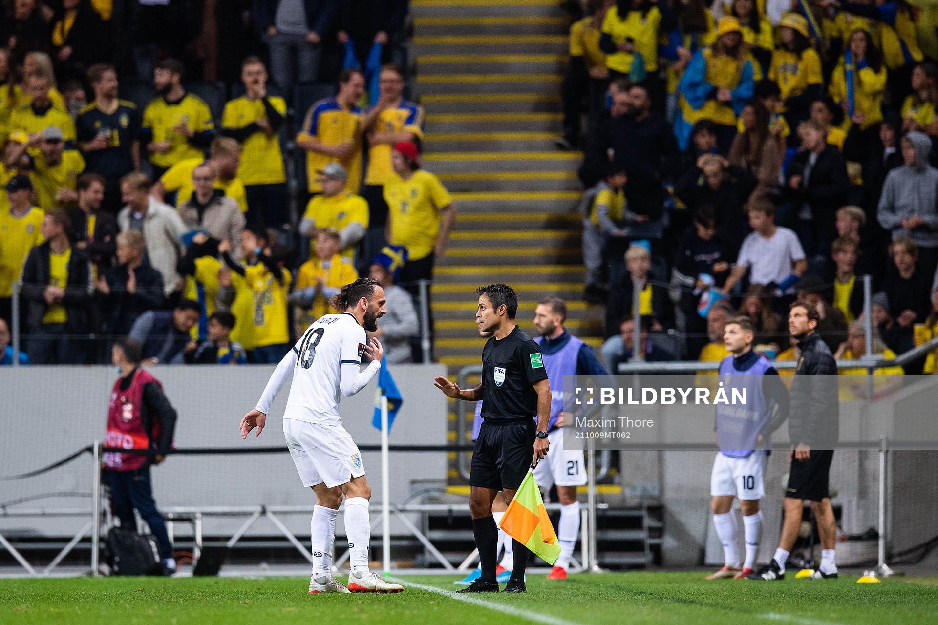 Vedat Muriqi of Kosovo reacts