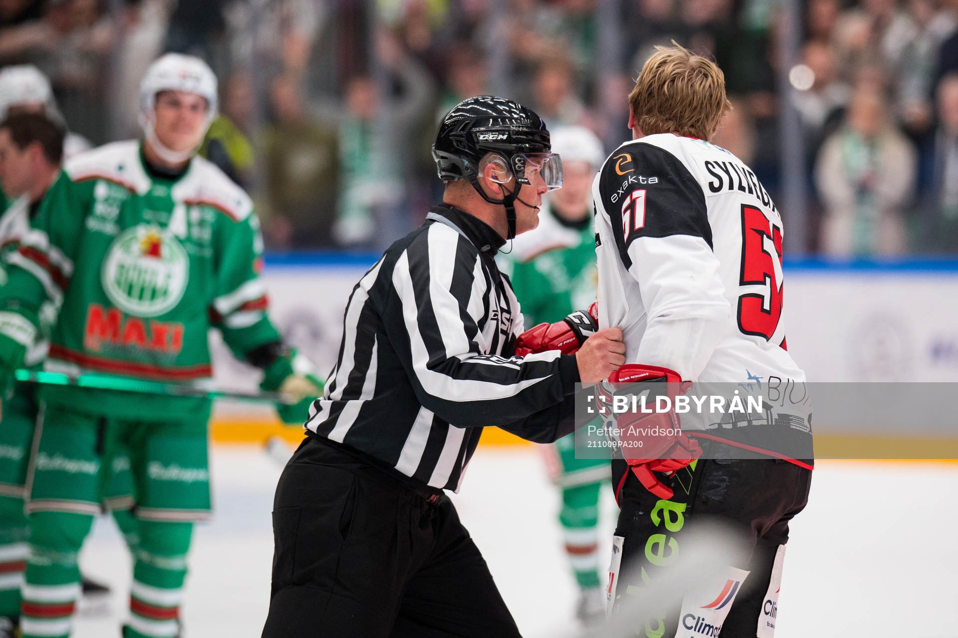 Domare Ludvig Lundgren trycker bort Malmö Redhawks Emil