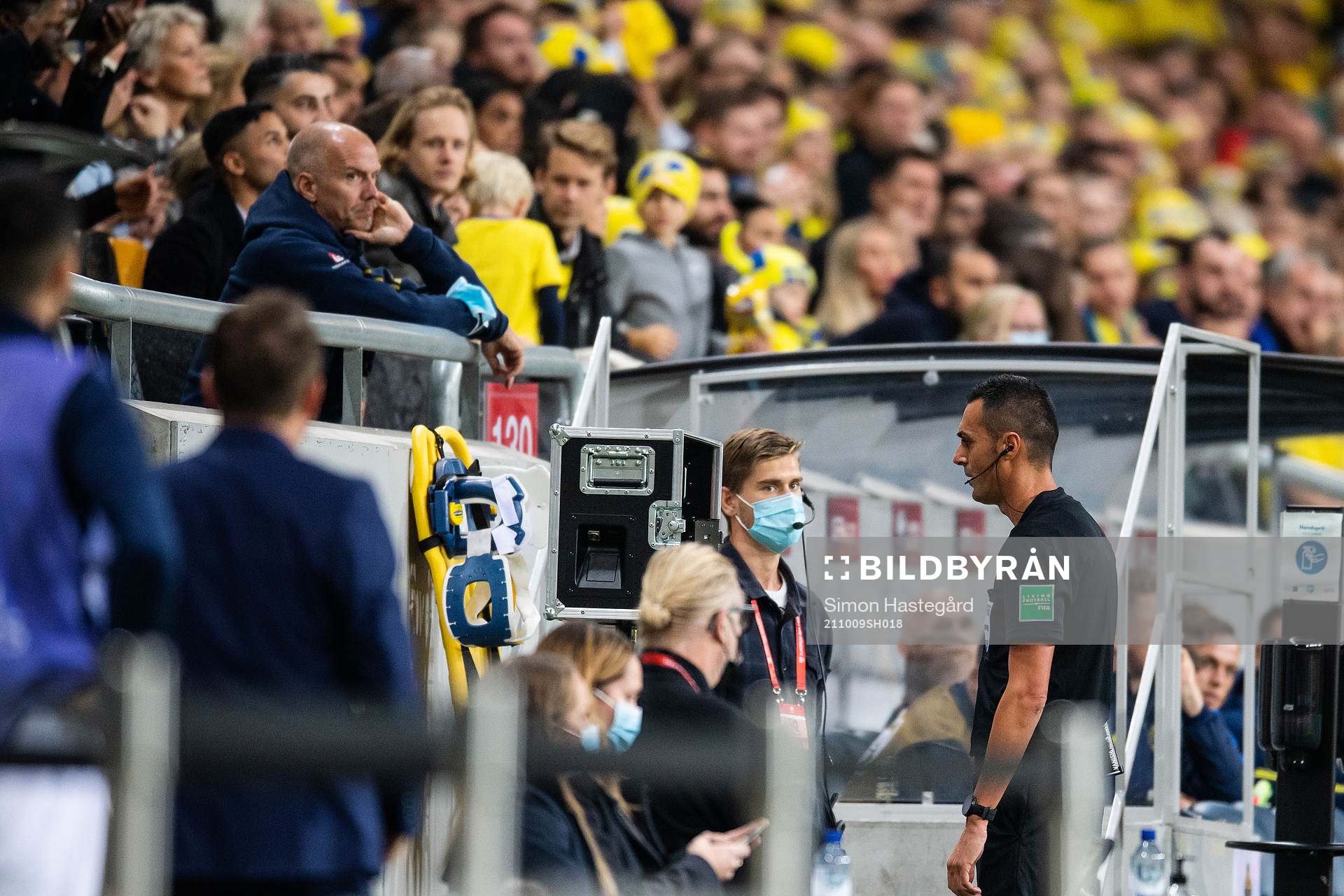referee Marco Di Bello at the VAR screen