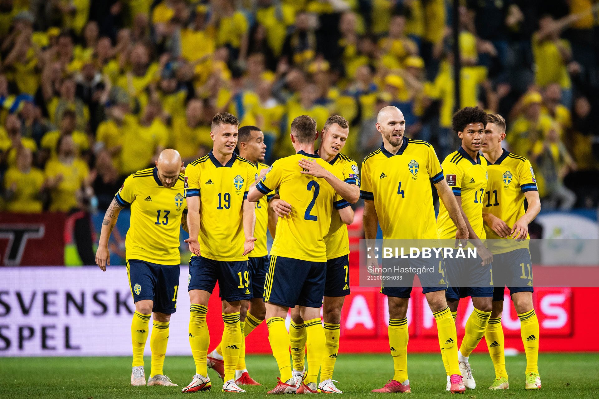 Players of Sweden celebrate