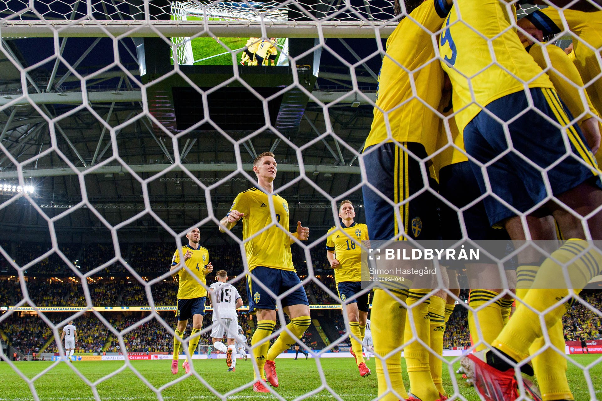 Marcus Danielson, Emil Krafth and Joakim Nilsson of Sweden