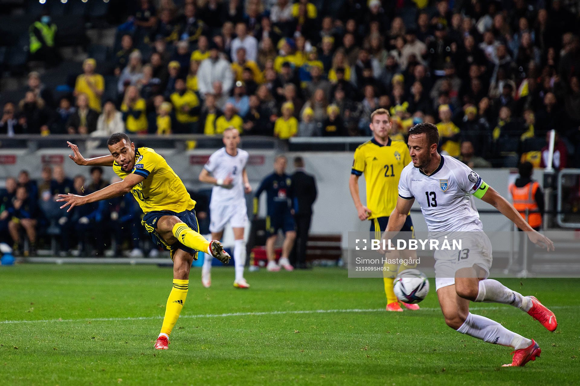 Robin Quaison of Sweden scores 3-0