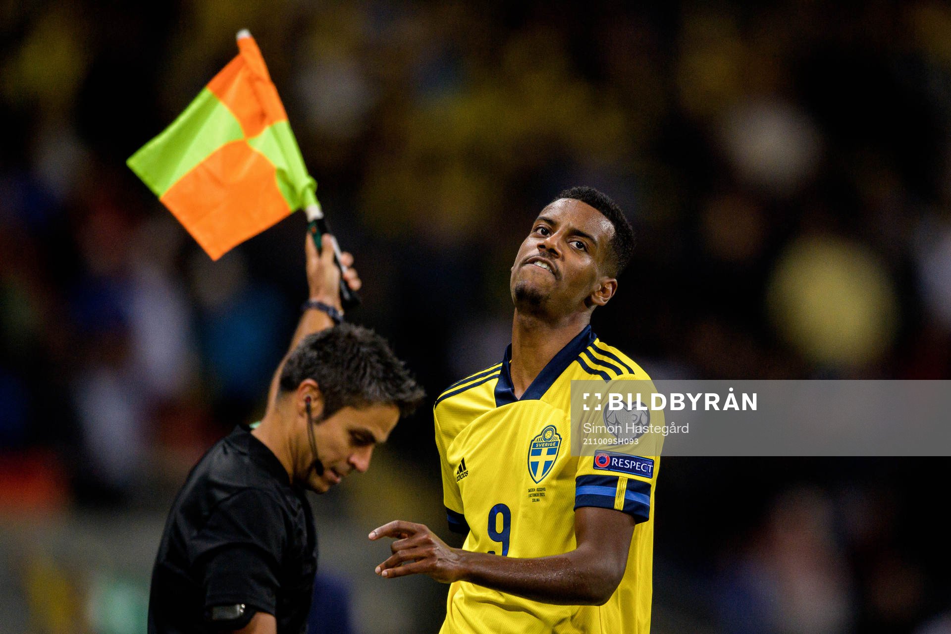 Alexander Isak of Sweden reacts
