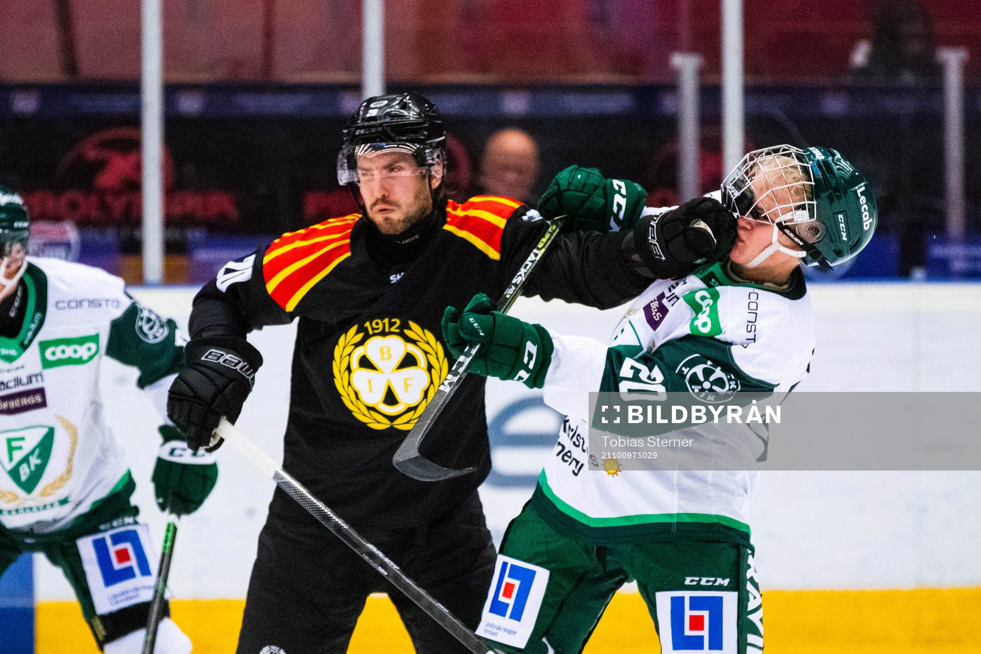 Brynäs Oula Palve  och Färjestads Martin Johnsen