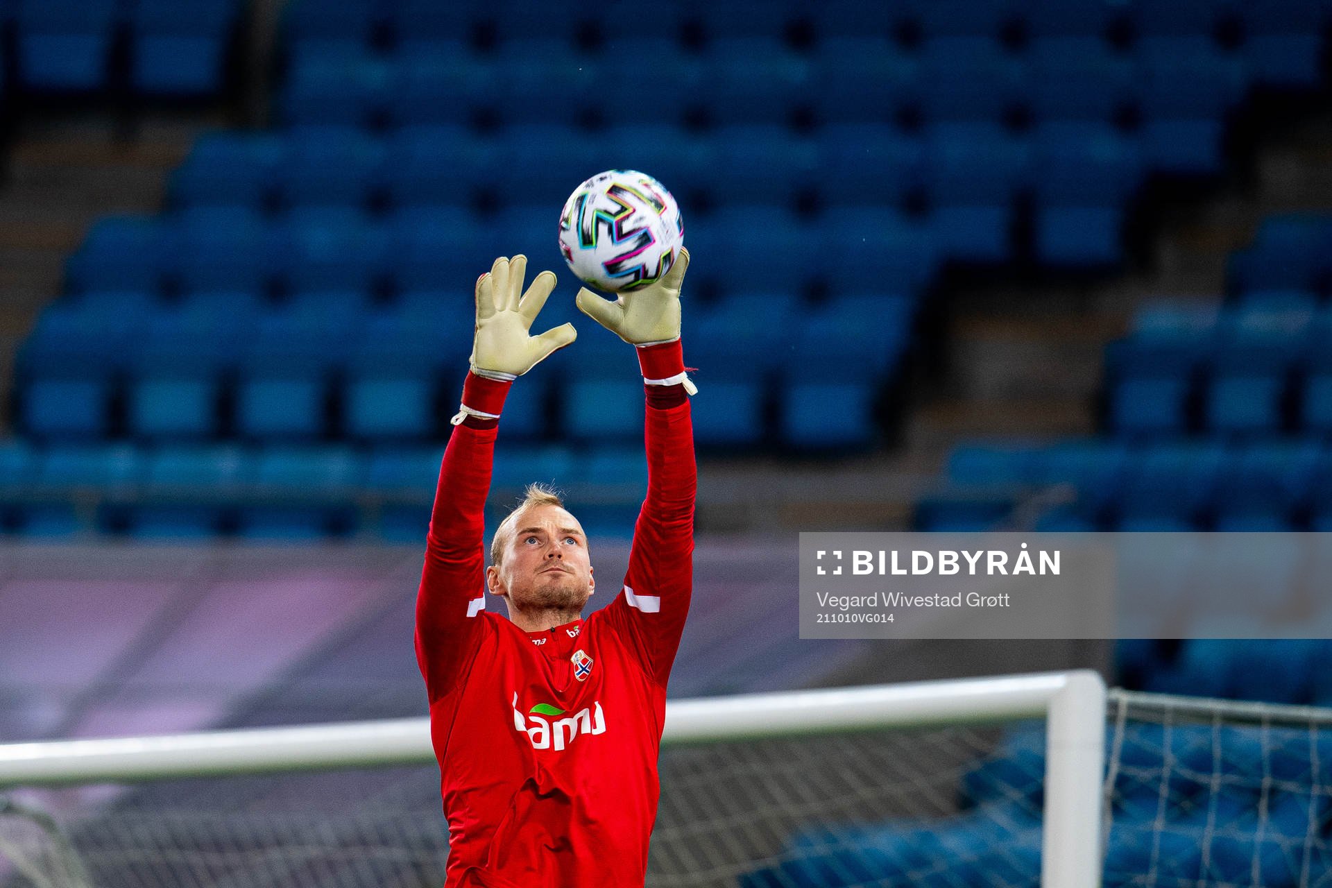 Goalkeeper Viljar Myhra of the Norwegian national football
