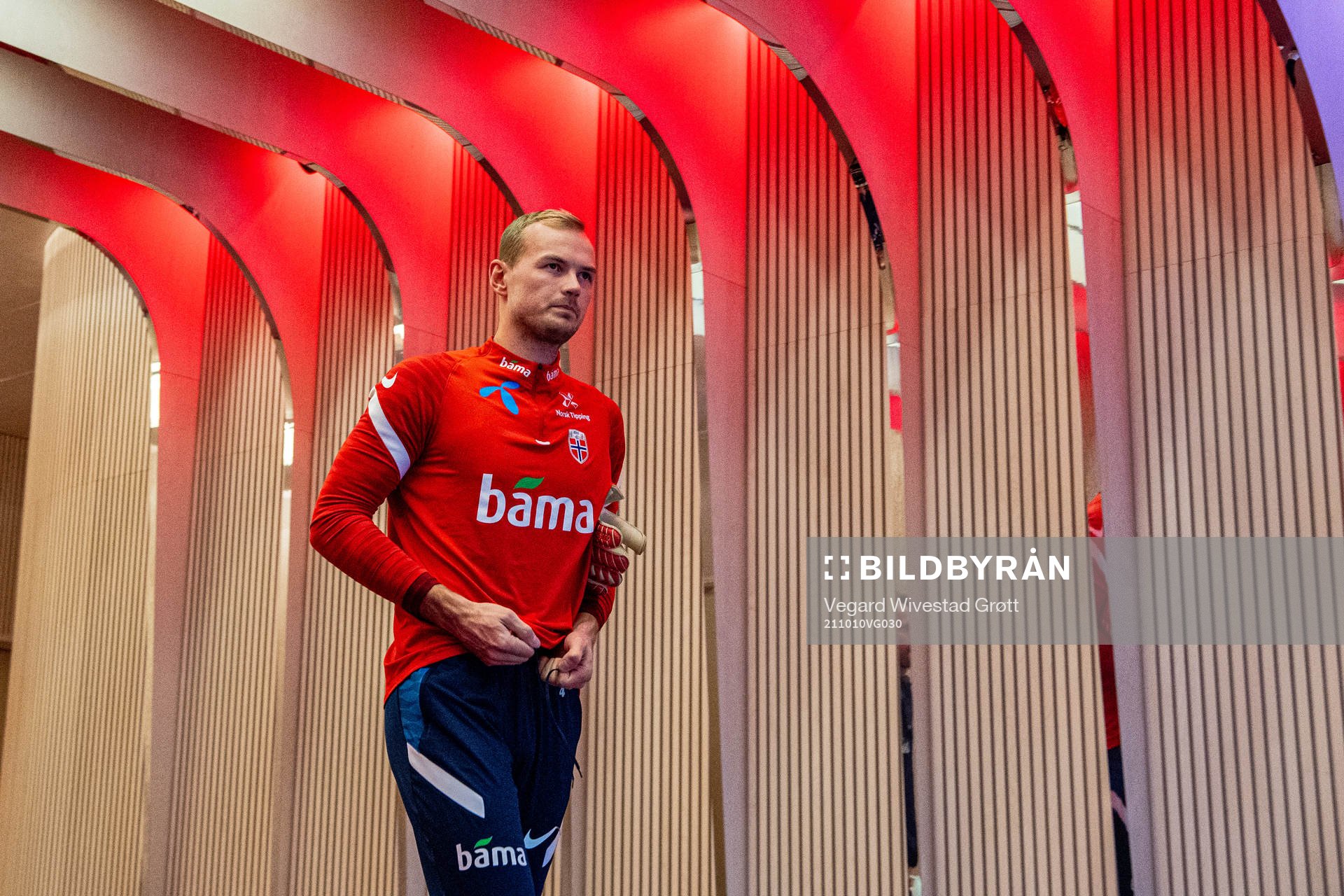 Goalkeeper Viljar Myhra of the Norwegian national football
