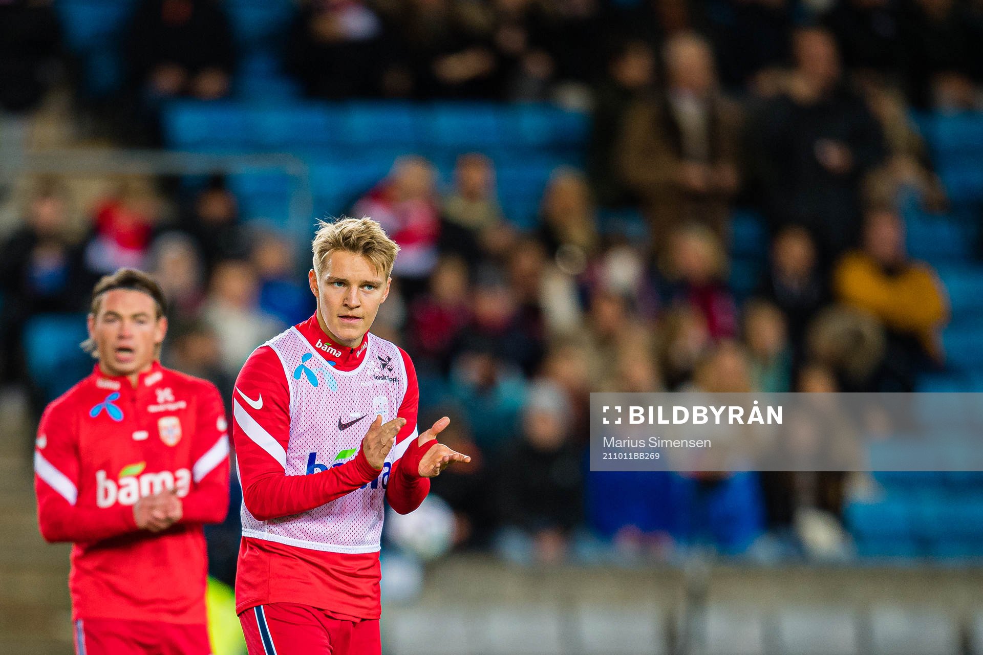 Martin Ødegaard of Norway warms up